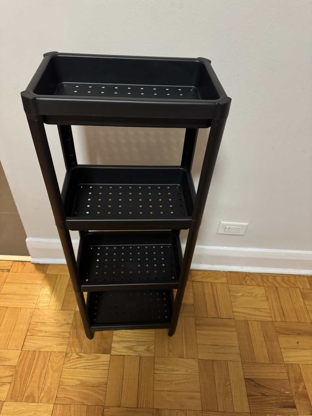 4-Tier Black Plastic Shelf - photo 4