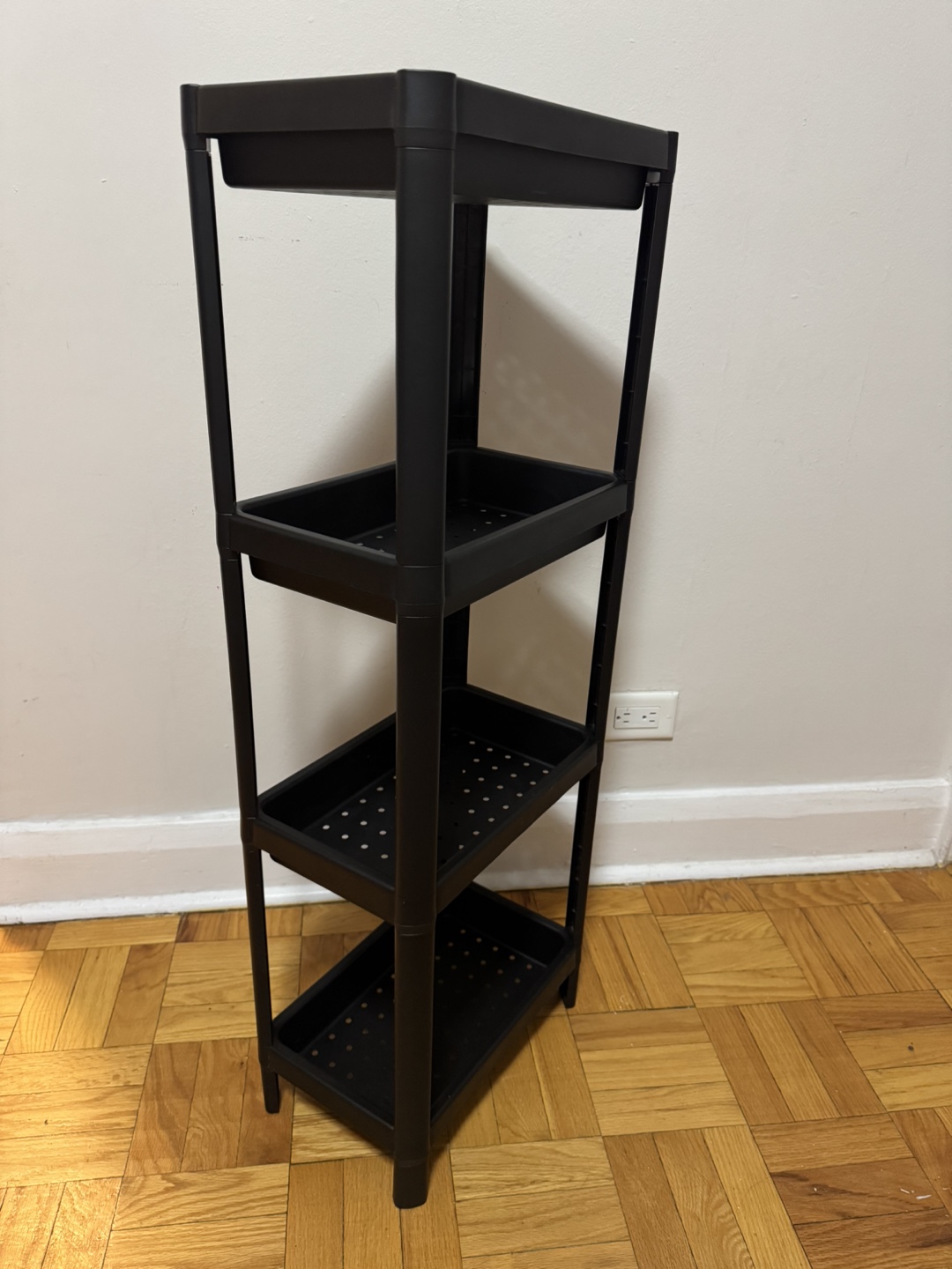 4-Tier Black Plastic Shelf - photo 3
