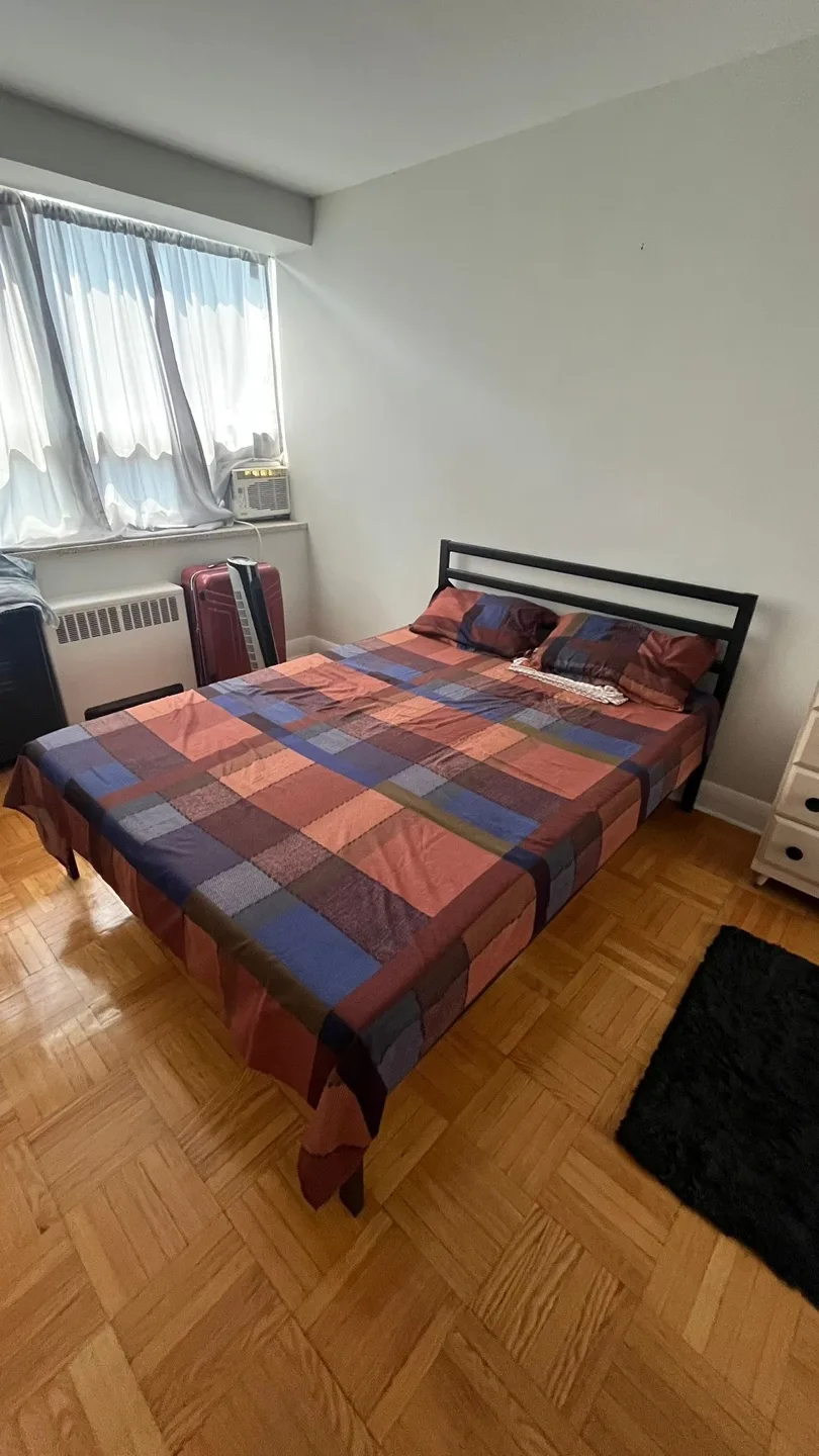 Queen Bed frame with mattress thumbnail
