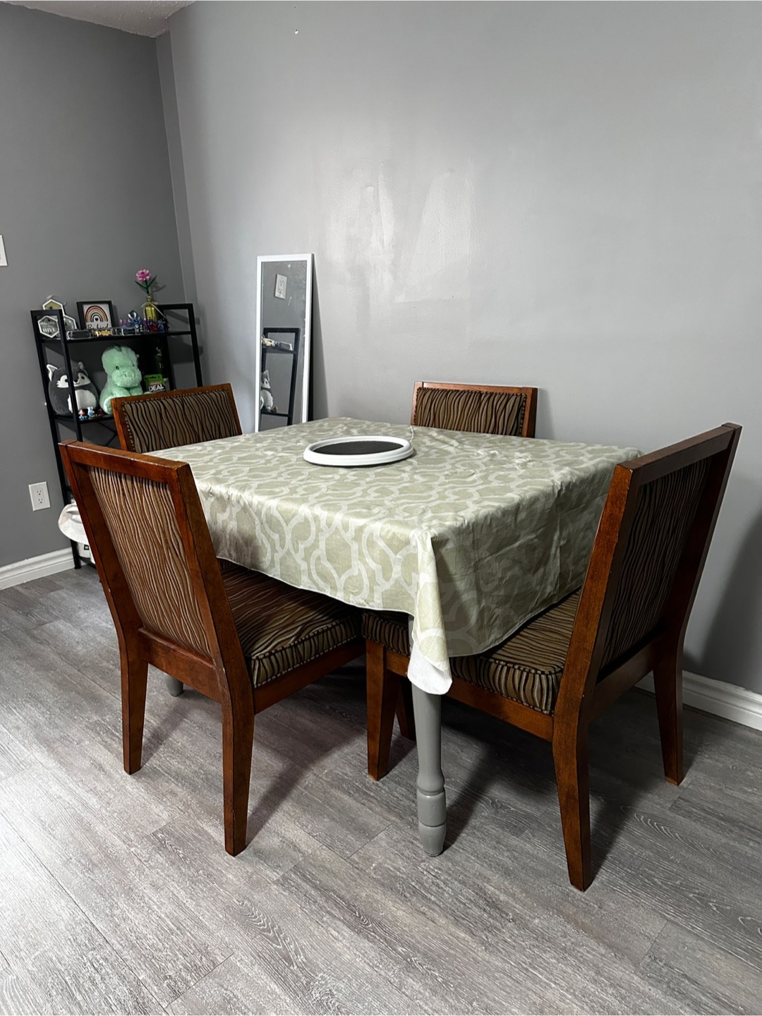 Wooden Dining Table with 4 Chairs