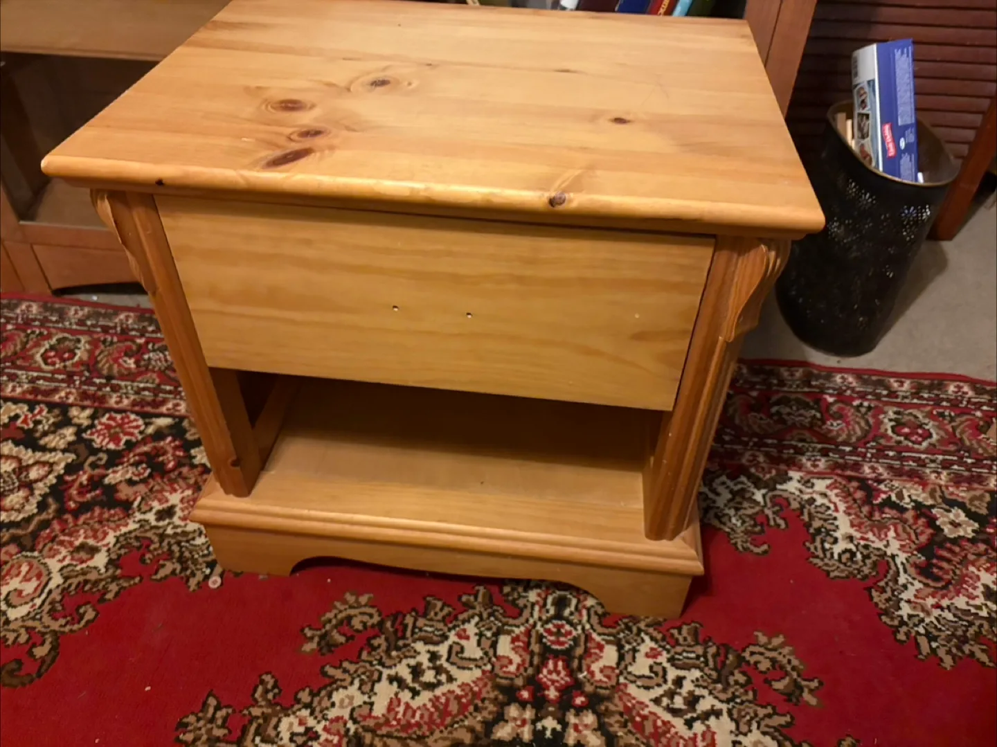 Wooden Nightstand with Drawer thumbnail