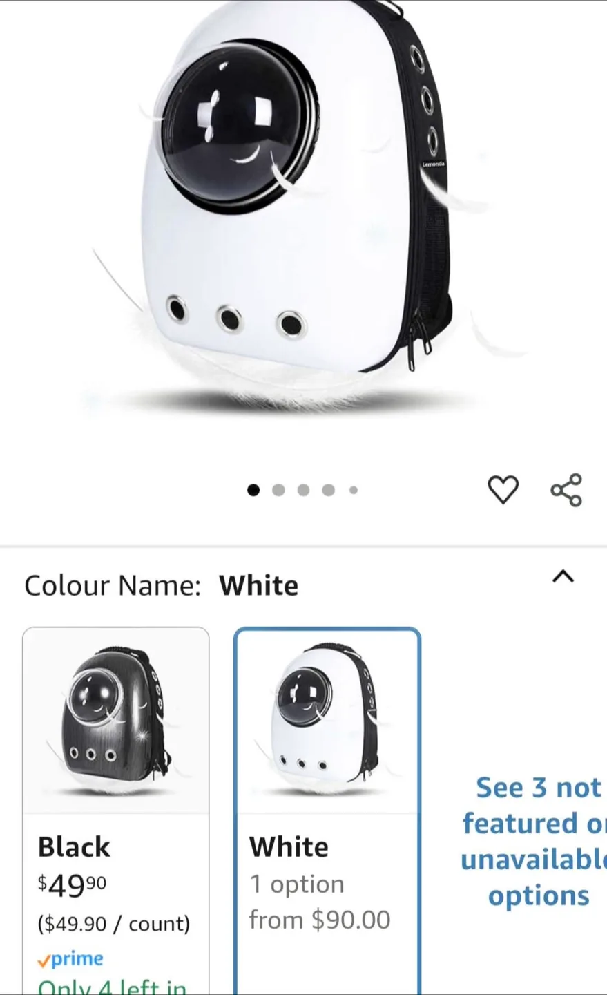 Lemonda Pet Carrier Backpack - White image indicator(4)