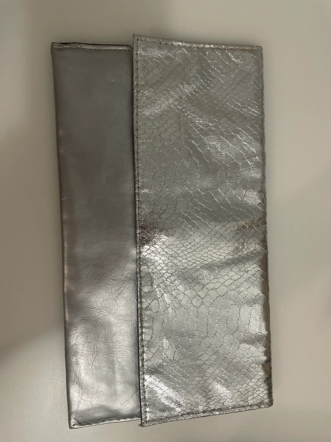 Saks Fifth Avenue Silver Clutch thumbnail