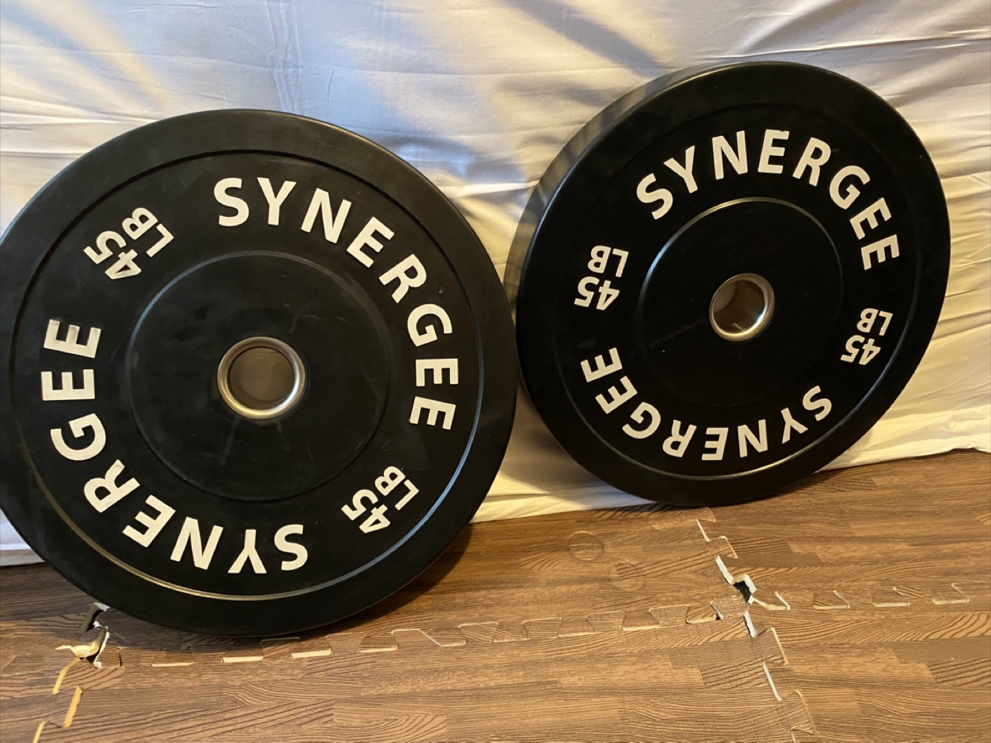 2- Synergee 45 LB Weight Plate - Black (Pair)