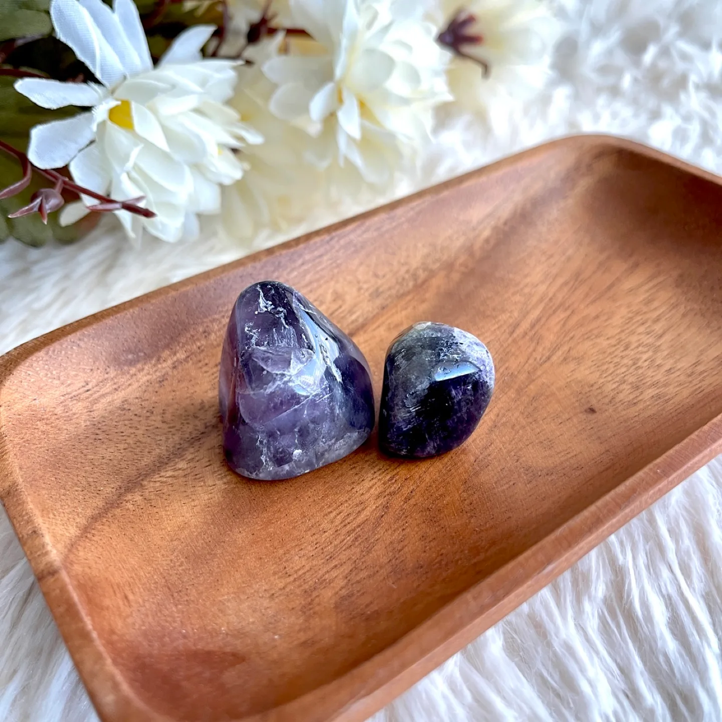 Pair of Dream Amethyst Tumbled Gemstones Set #3 🧡 thumbnail
