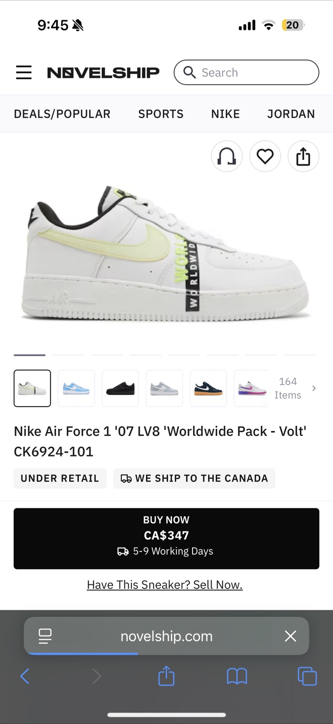 Nike Air Force 1 07’ LV8 ‘Worldwide Pack- Volt’ - photo 5