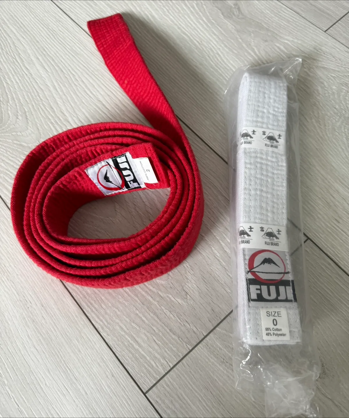 Fuji Red & White Martial Arts Belts