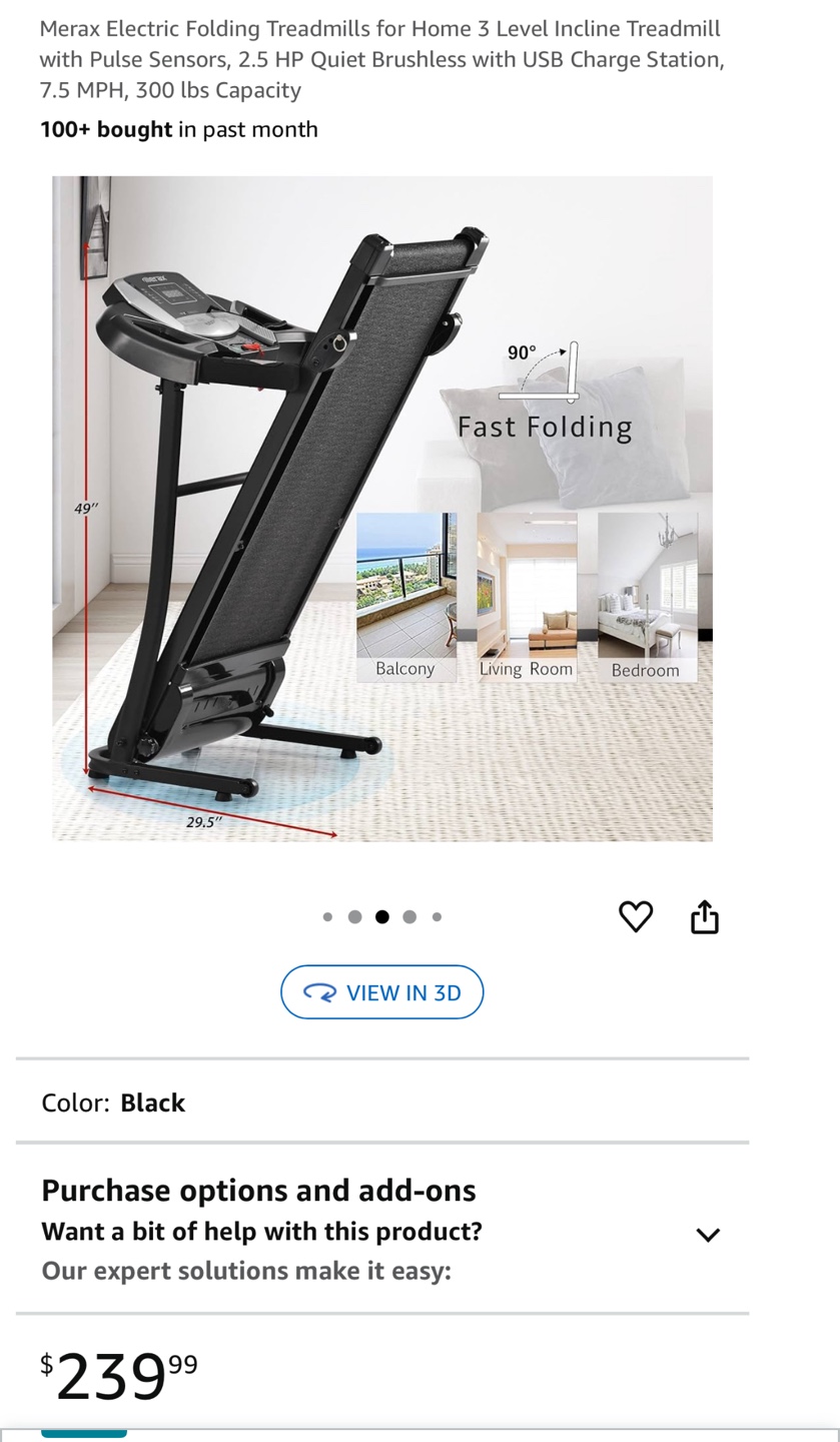 Merax Electric Folding Treadmill