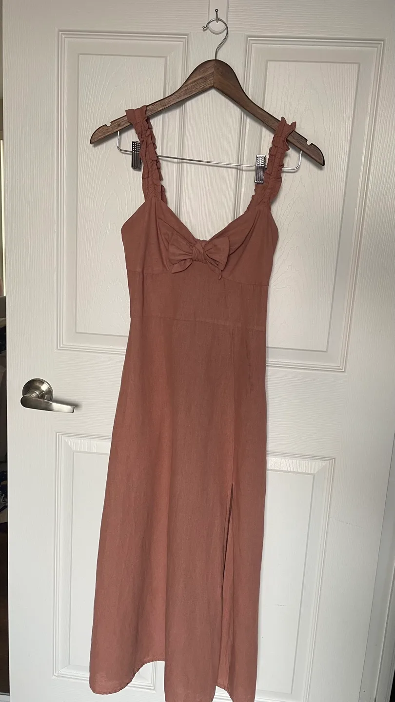 Zara XS Linen Pink Sundress thumbnail