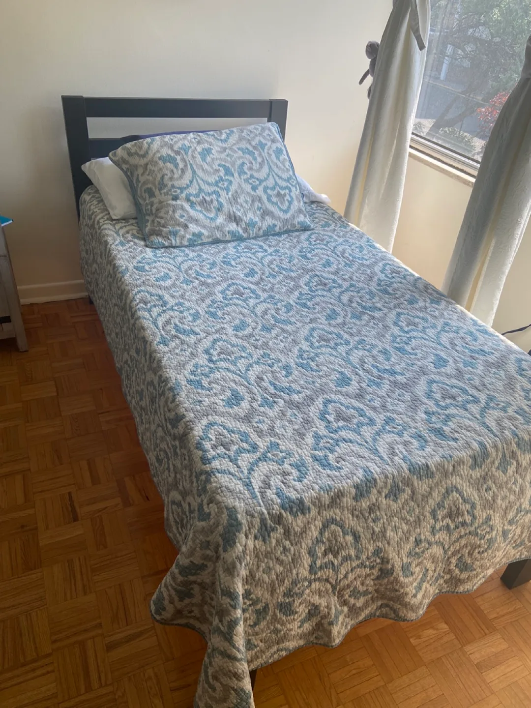 Twin Size Bed Frame with mattress thumbnail