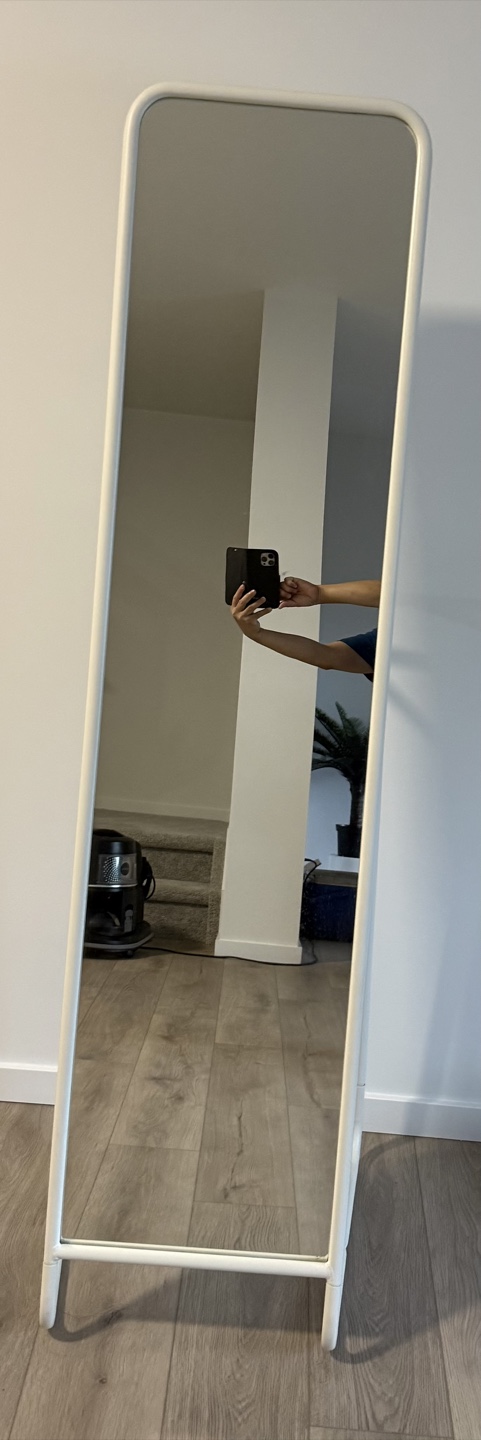 Standing Mirror with Hooks