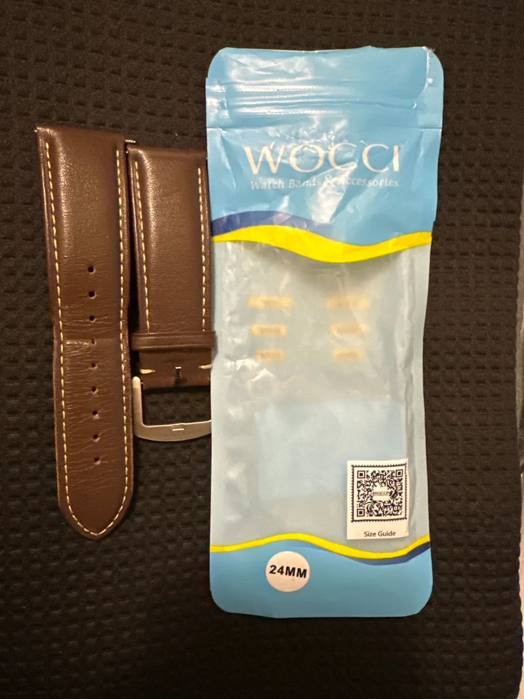 Wocci 24mm Brown Leather Watch Band - New image indicator(3)