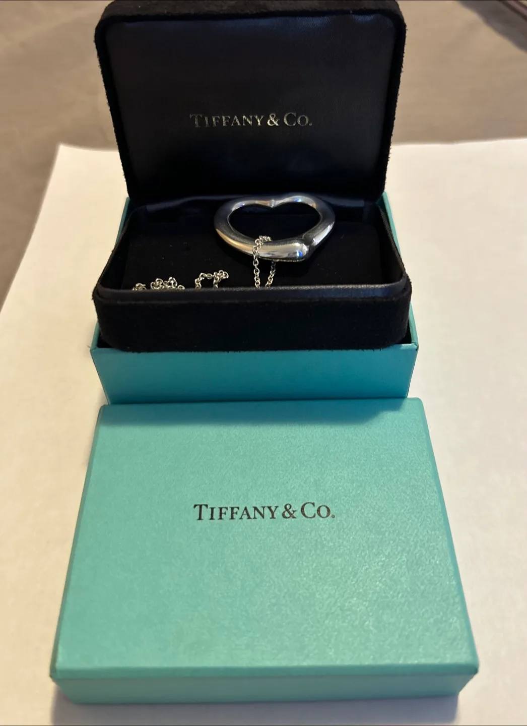 Tiffany & Co. Open Heart Pendant Necklace image indicator(2)