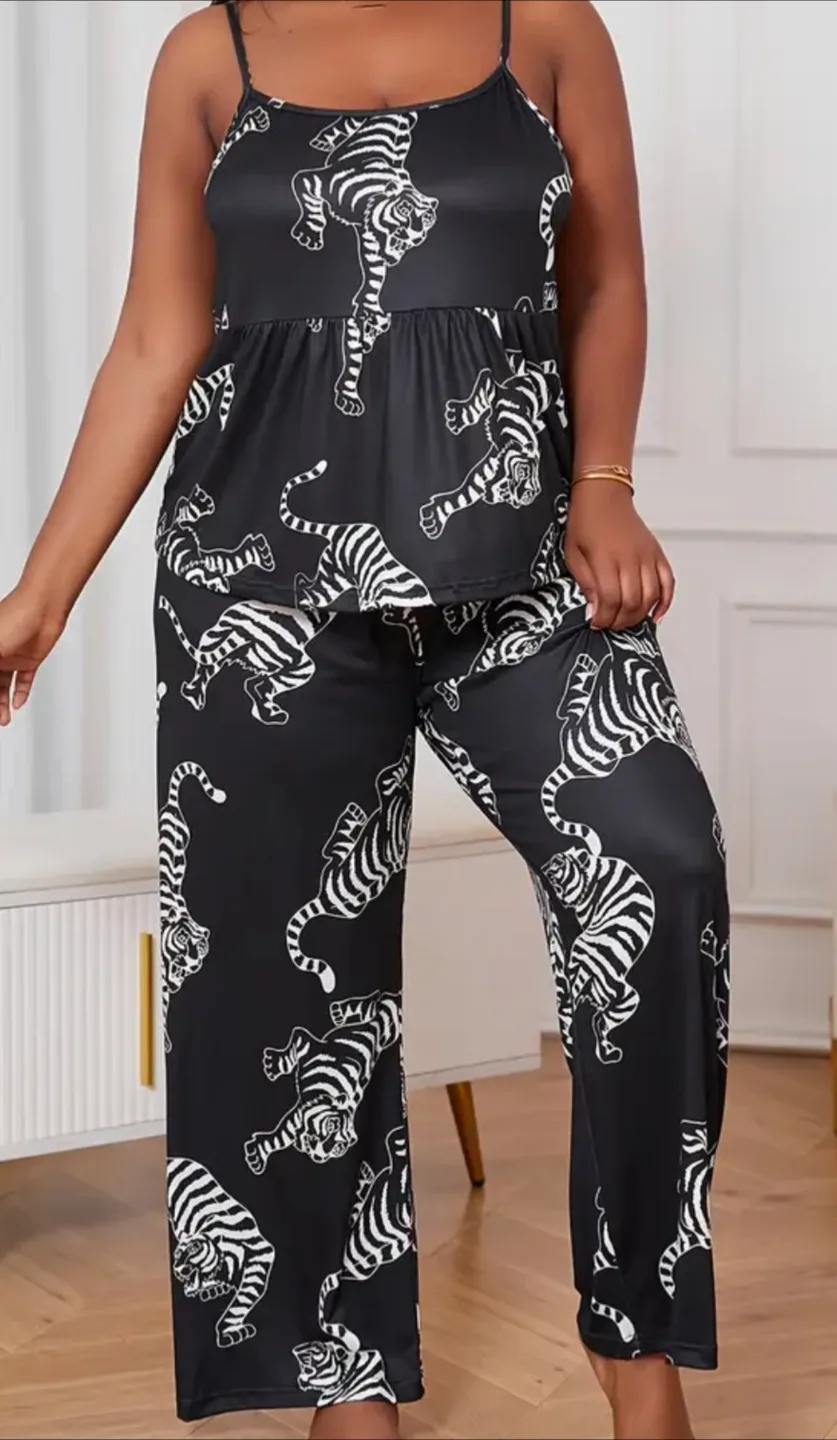 2XL Black Tiger Print Lounge Set - Same Day Availability image indicator(7)