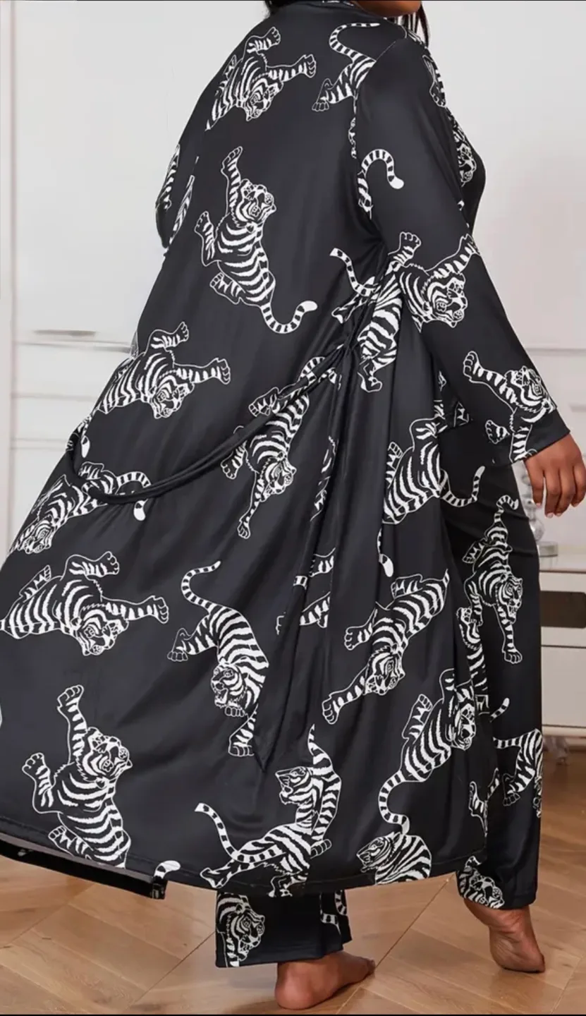 2XL Black Tiger Print Lounge Set - Same Day Availability image indicator(6)