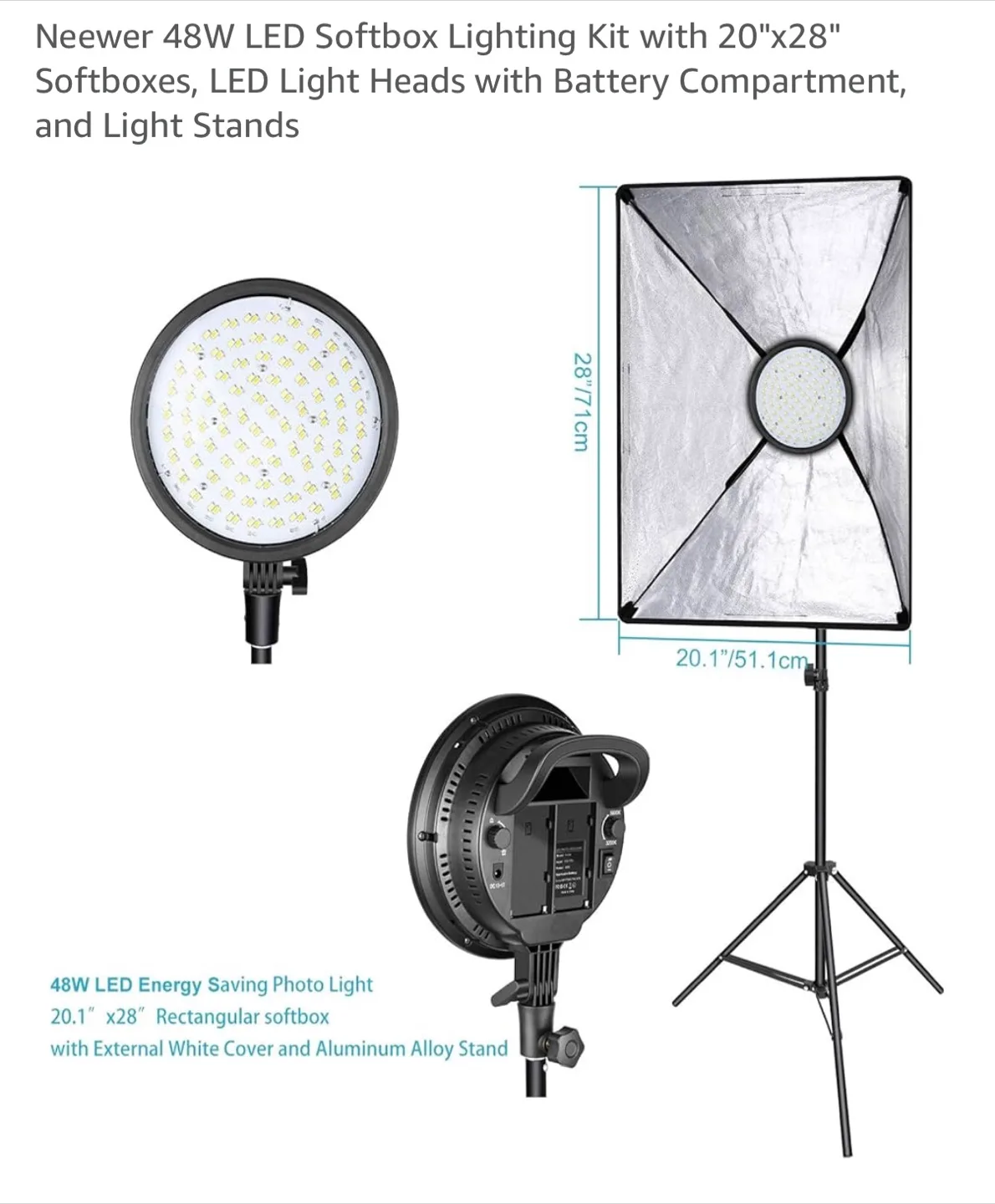 Neewer 48W LED Softbox Lighting Kit (Qty. 2) image indicator(2)