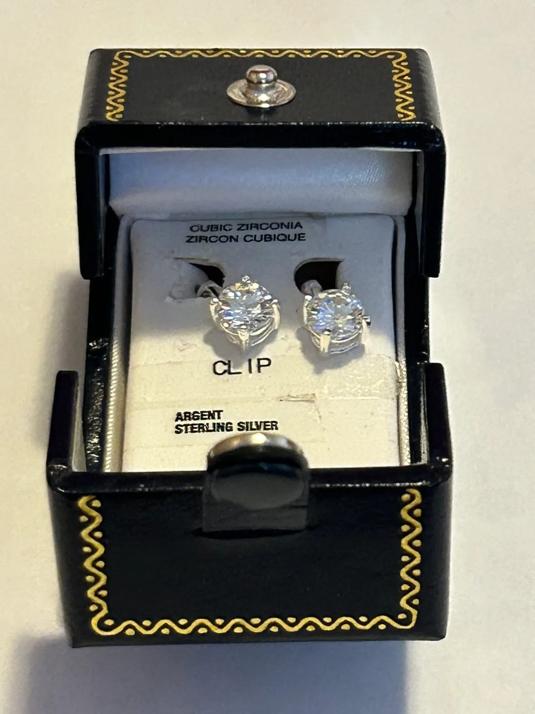 Cubic Zirconia Clip Sterling Silver Earrings image indicator(2)