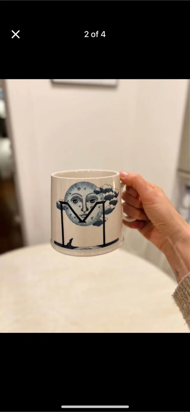 New Anthropologie Balducci large Mug with M letter thumbnail