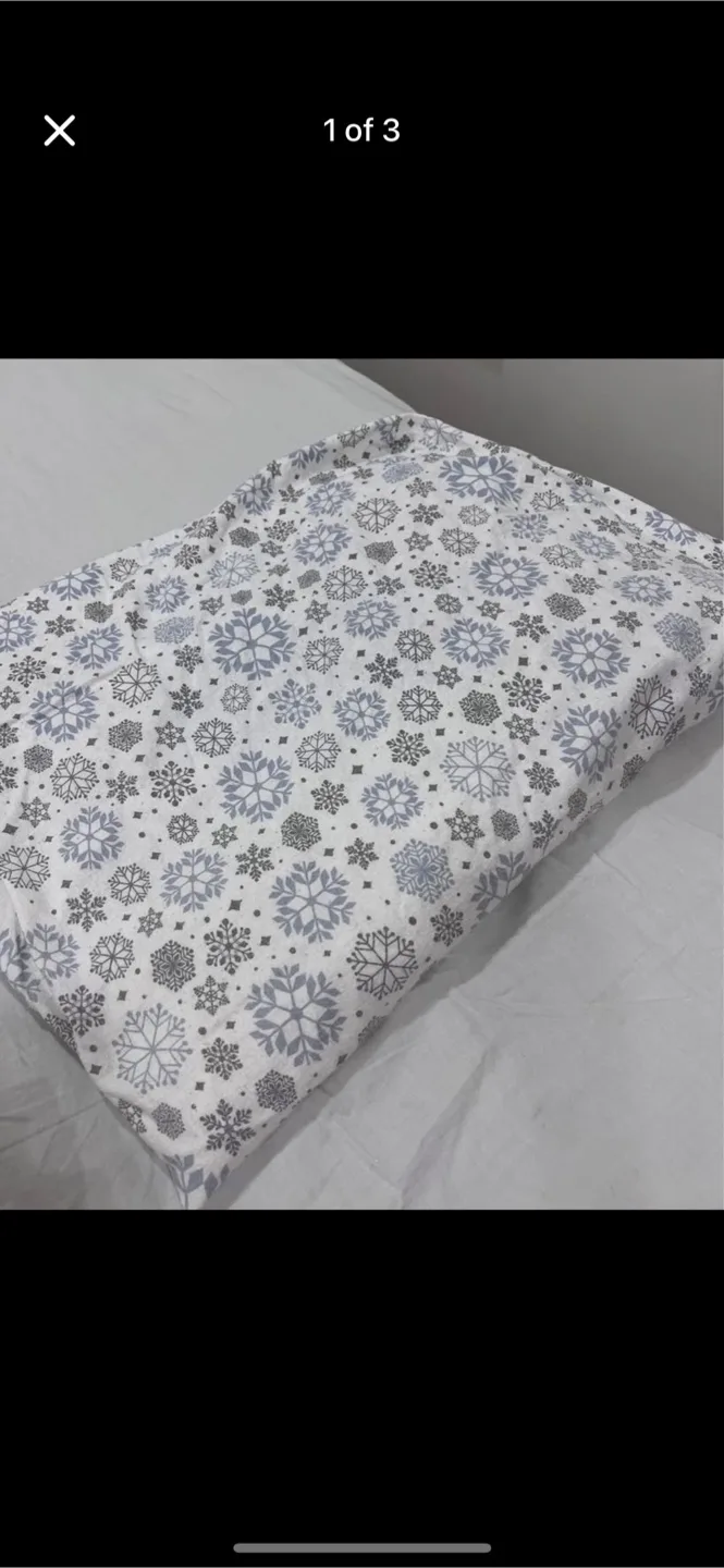 Snowflake Fitted sheet with elastic organic cotton full size thumbnail
