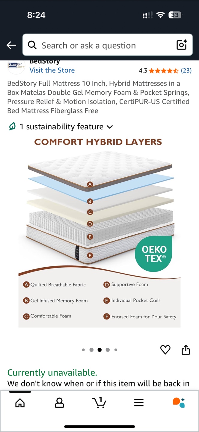 King Mattress, BedStory 10 Inch Hybrid - photo 5