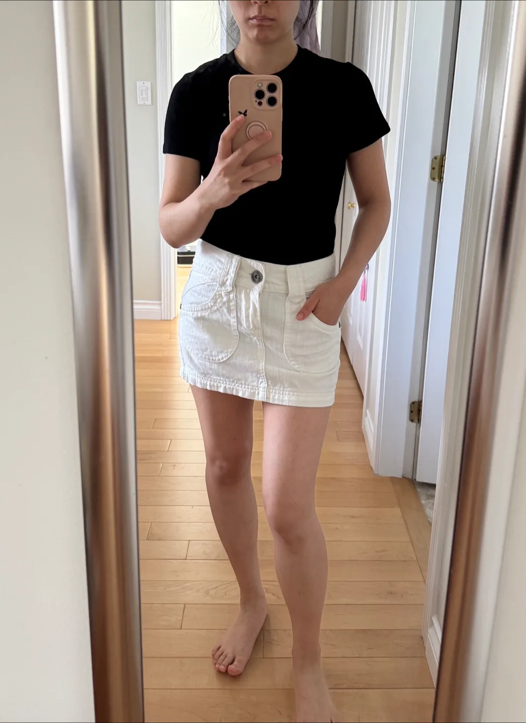Amisu White Denim Skirt - Size Small thumbnail