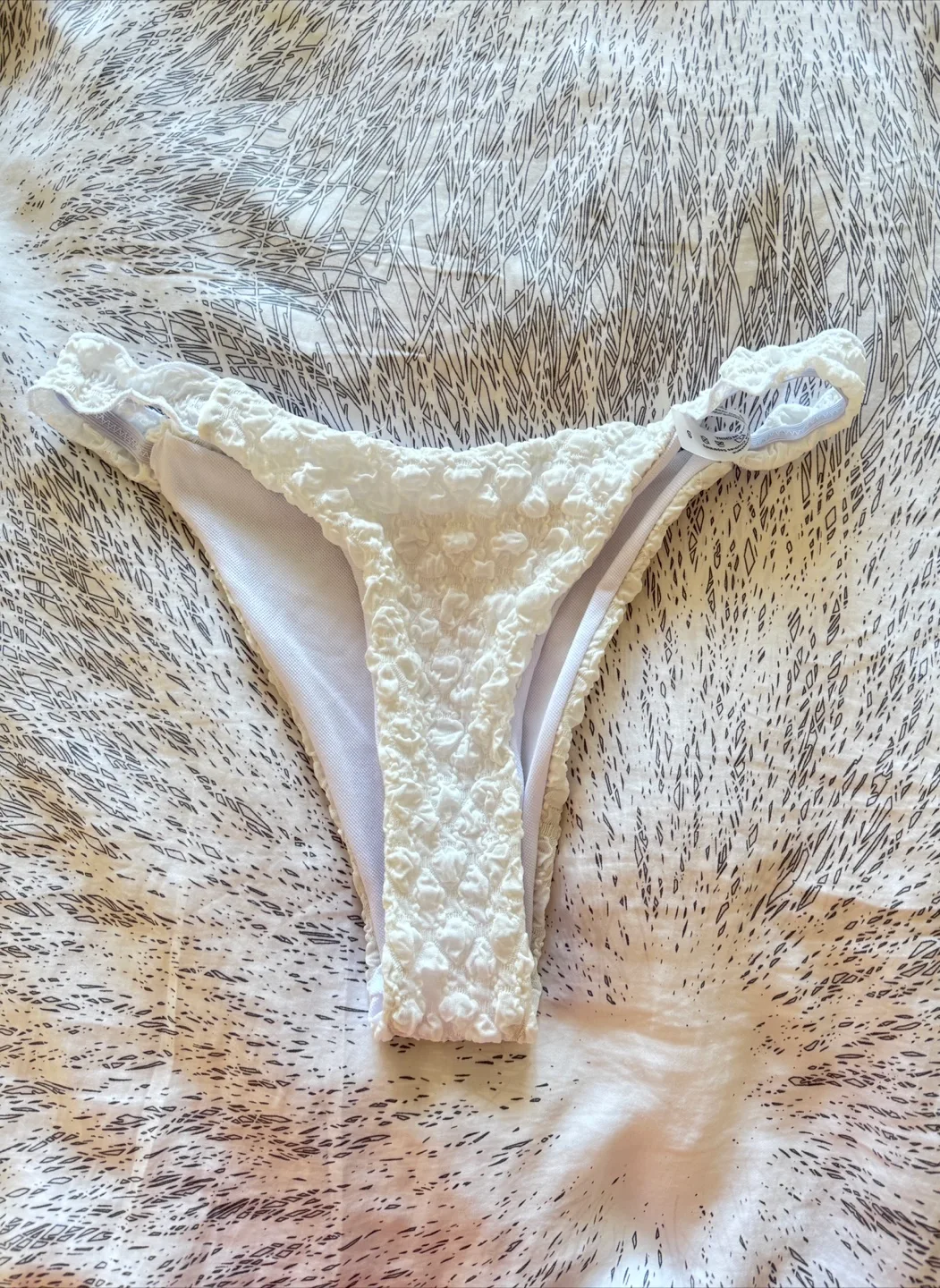 BRAND NEW SHEIN Mod Knit White Bikini Set - Size Small image indicator(6)