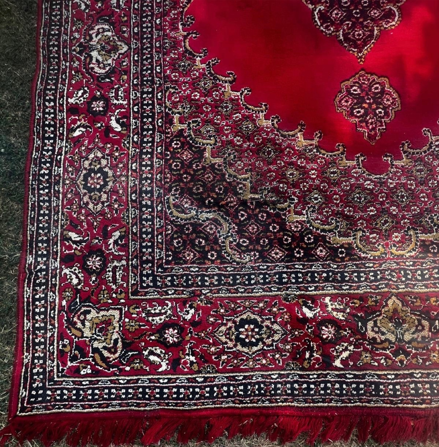 Red patterned area rug. Iranian rug. - photo 2