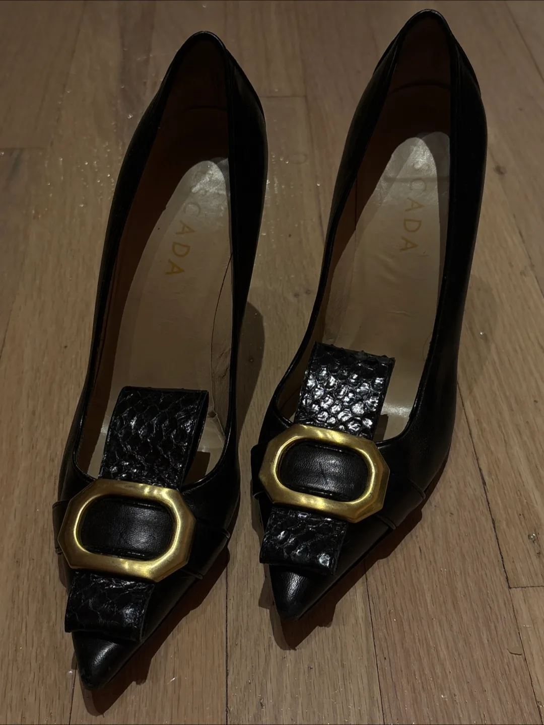 Escada Black Leather Heels - Size 37.5 thumbnail