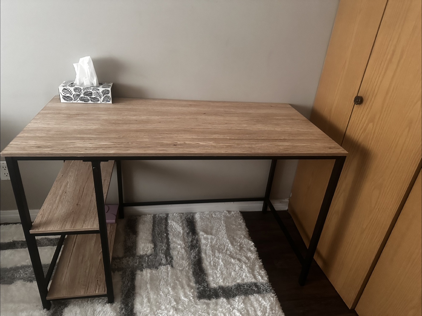 Wood and Metal Desk with Shelves