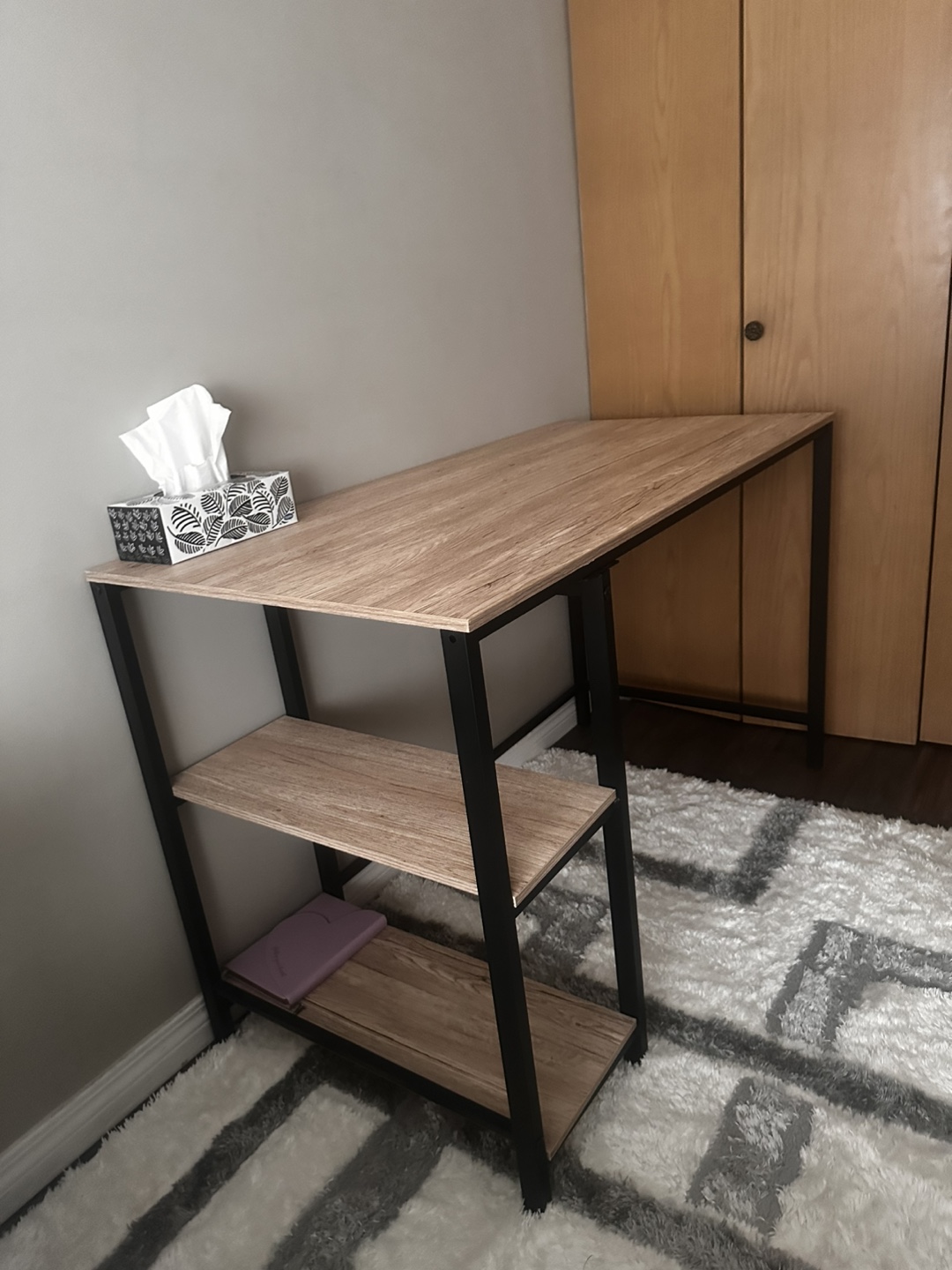 Wood and Metal Desk with Shelves - photo 2