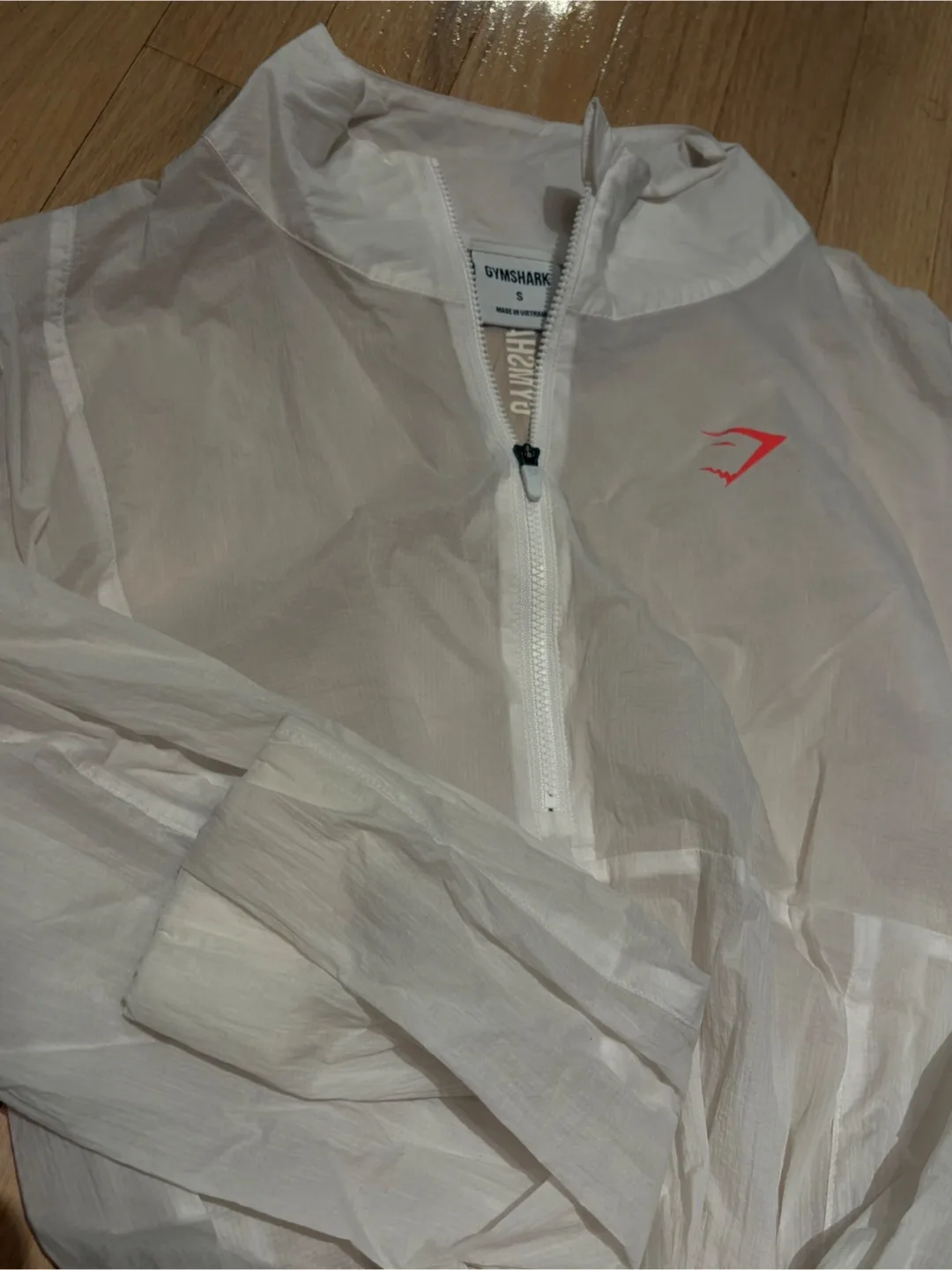 Gymshark White Windbreaker - Size S thumbnail