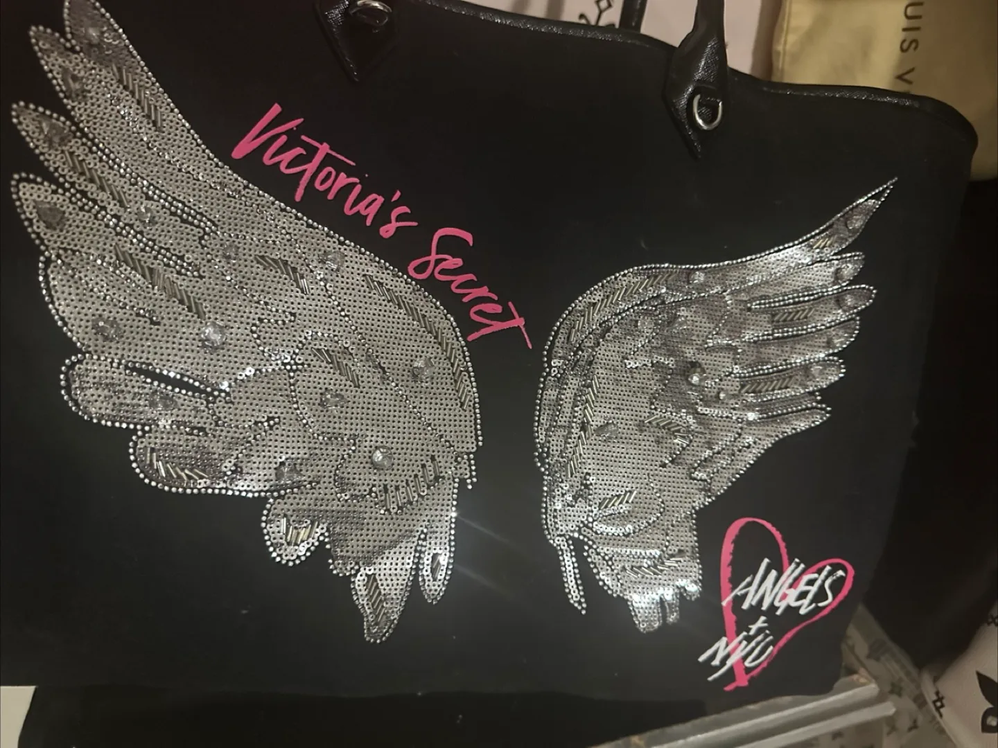 Victoria's Secret Black Tote Bag thumbnail