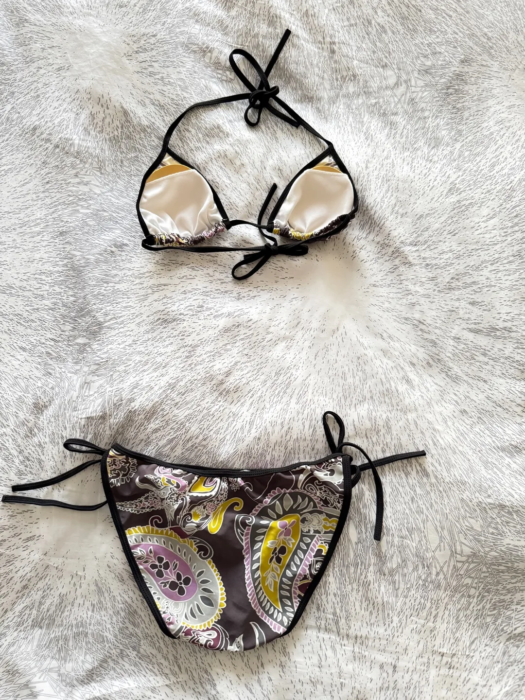 Paisley Pattern String Bikini Set - Size Small image indicator(2)