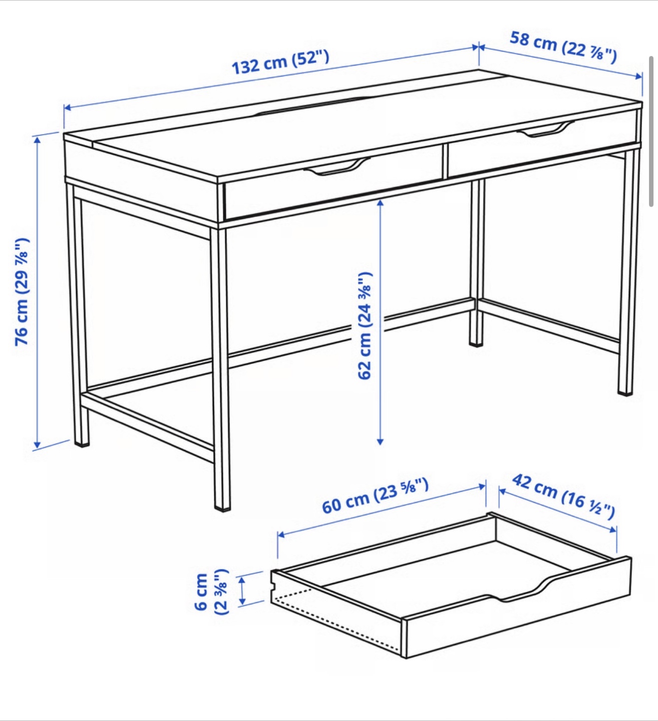 IKEA Alex Desk, White - photo 2