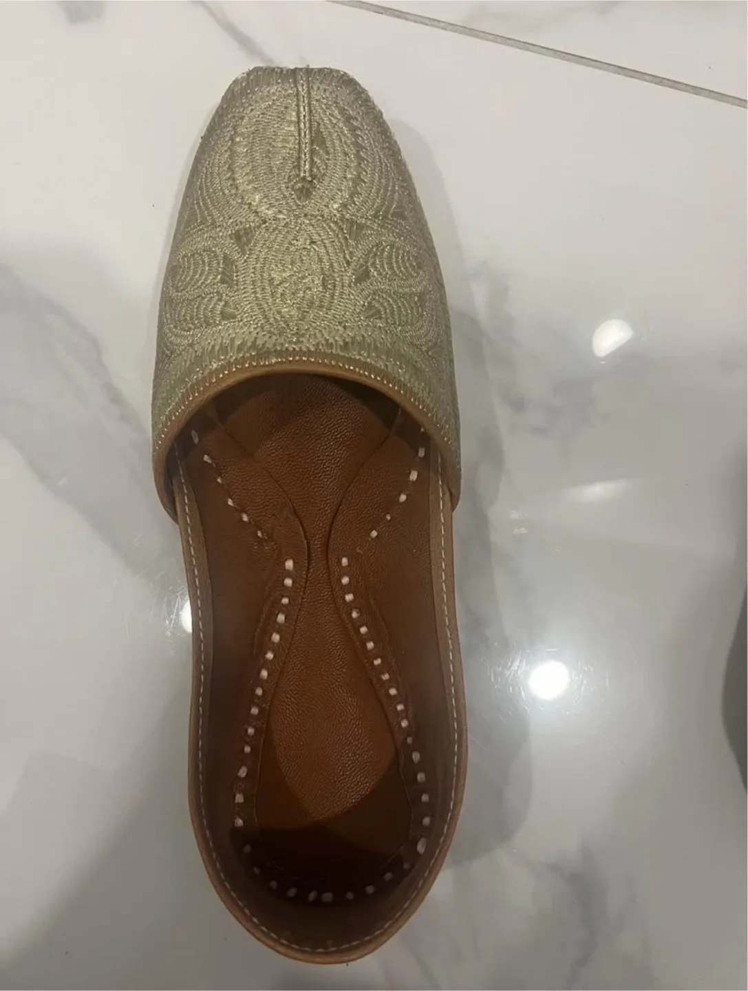Gold Embroidered Punjabi Jutti  - Size 8 image indicator(2)