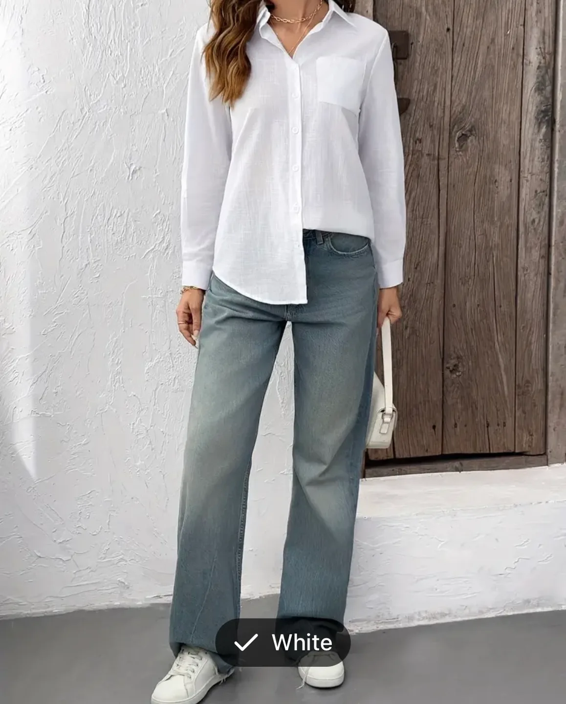 White Button-Up Shirt - Size M image indicator(6)