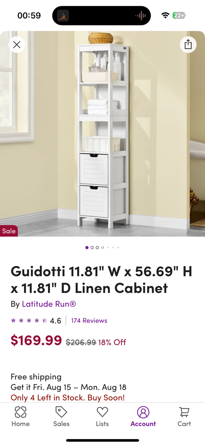 White Linen / Bathroom Cabinet – Great Conditionn