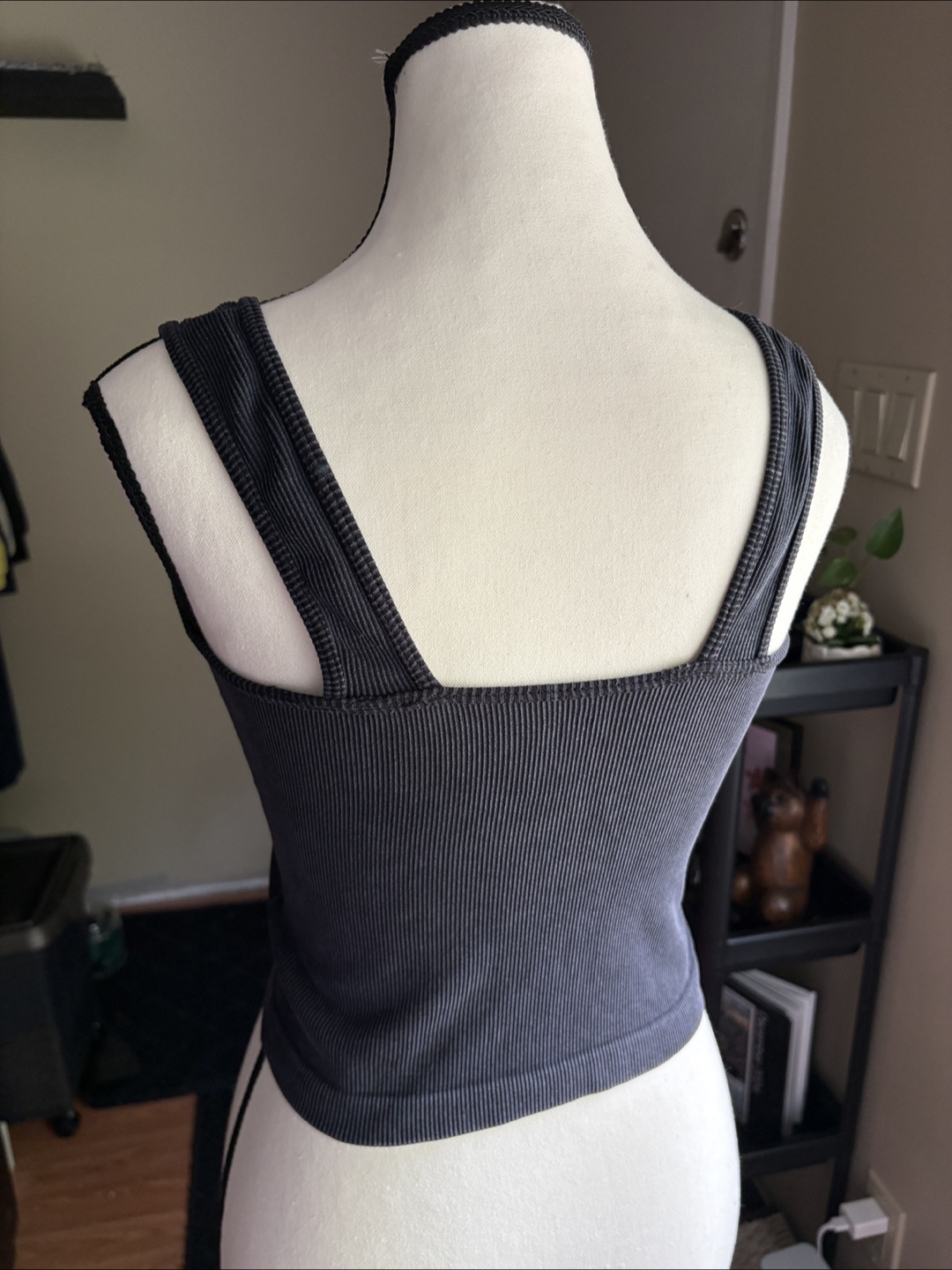 Grey Ribbed Tank Top - photo 5