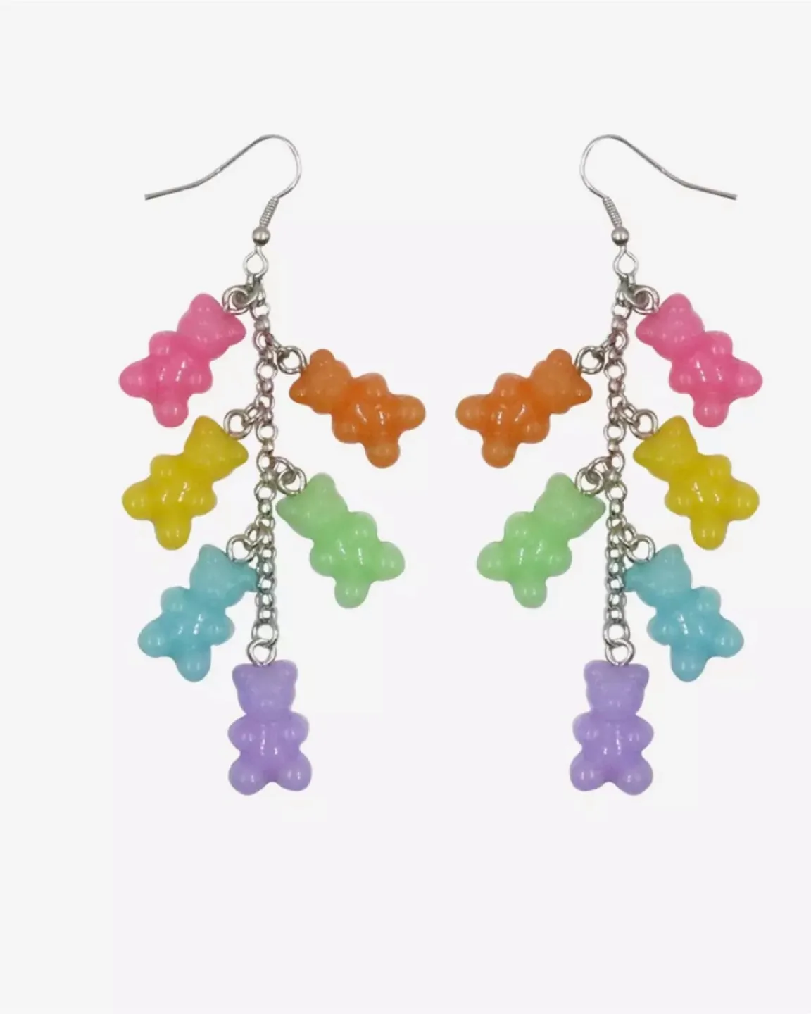 Rainbow Gummy Bear Dangle Earrings image indicator(2)