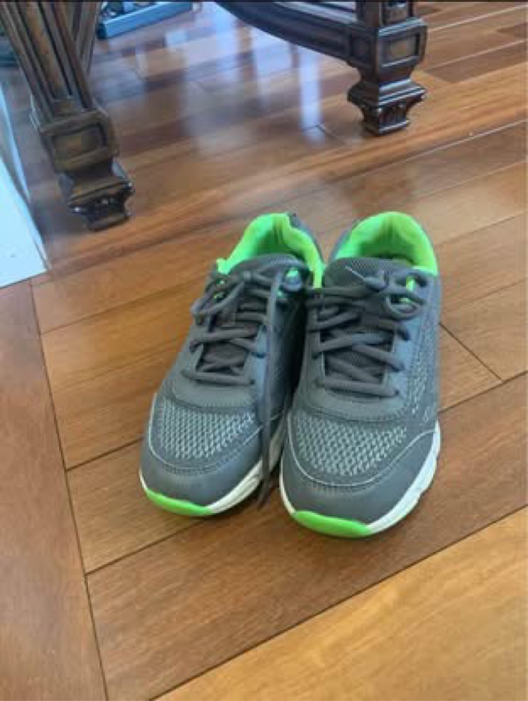 Grey & Green Sneakers - Size 4