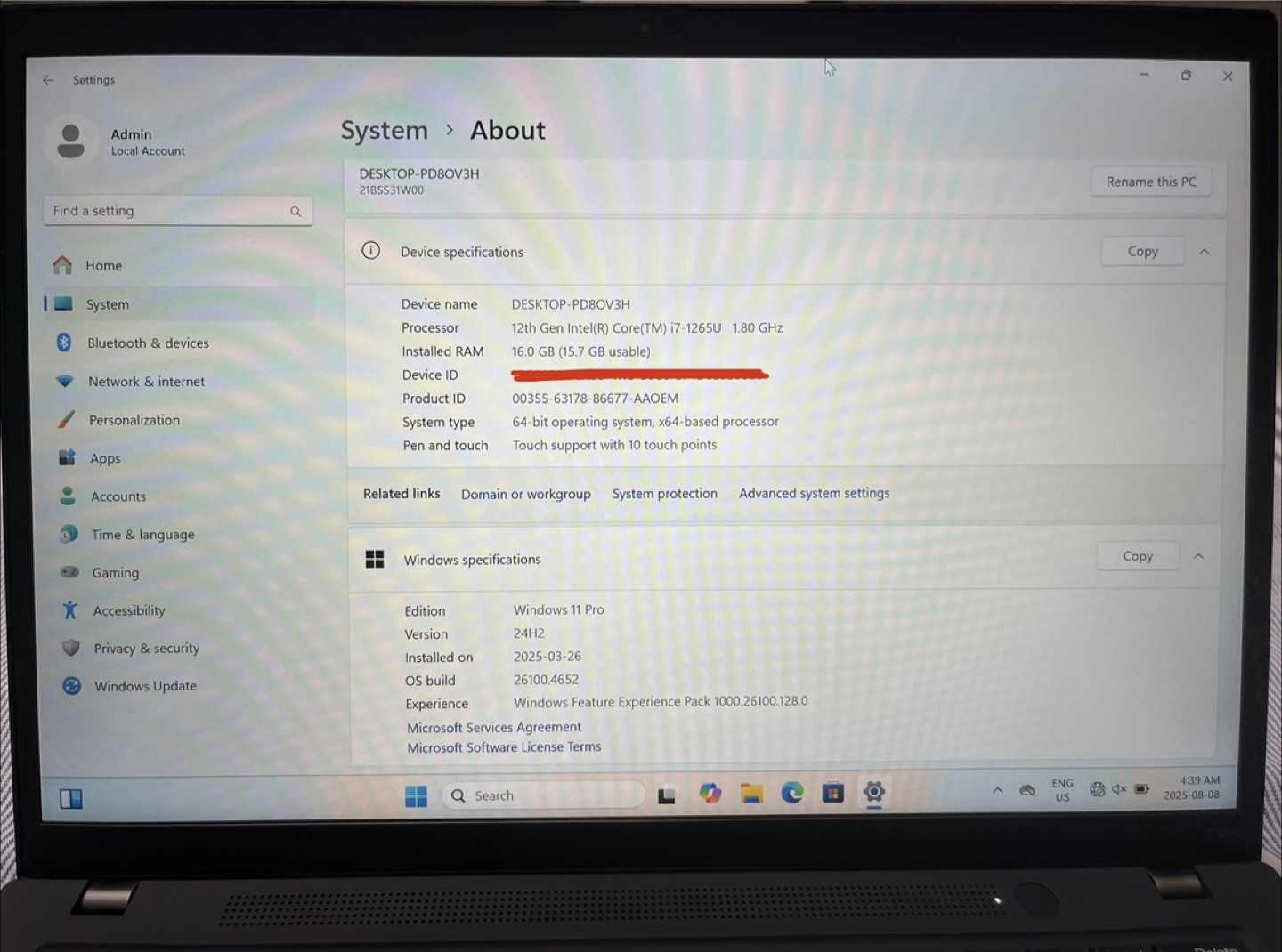 Lenovo T14s Gen 3 Laptop - i7 (10/10 condition) - photo 4