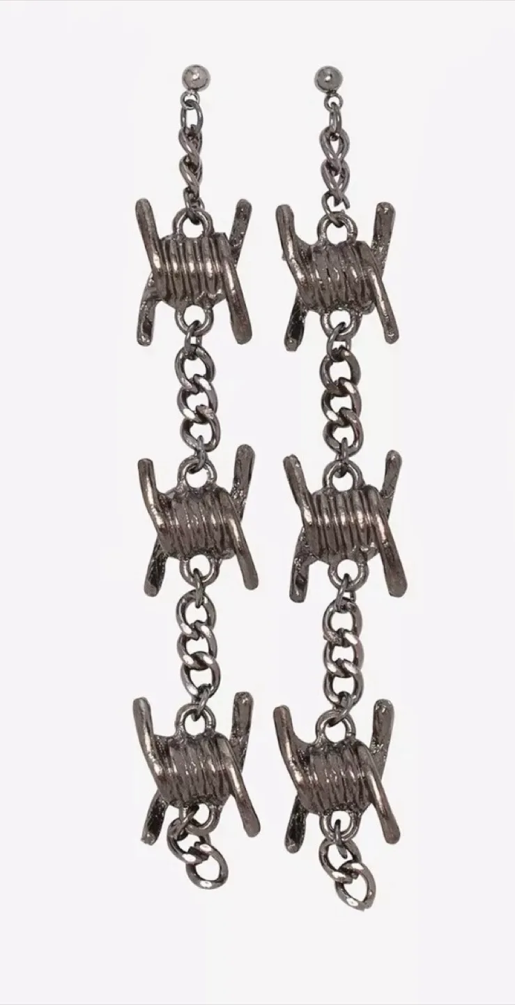 Barbed Wire Dangle Alternative Earrings image indicator(2)