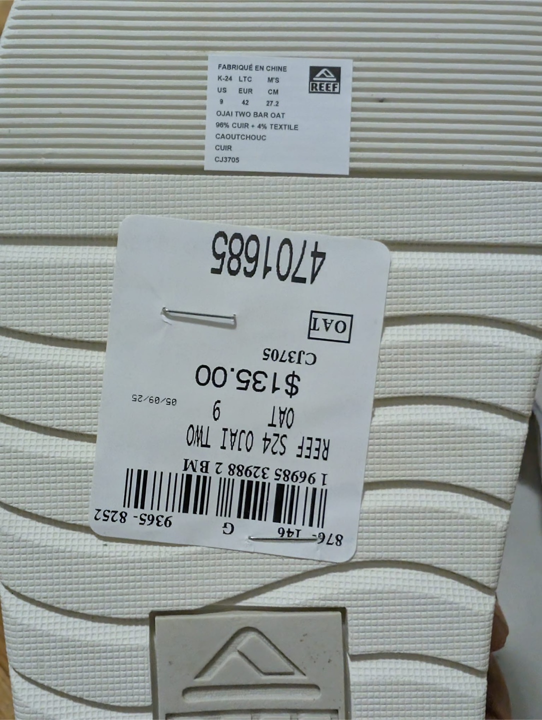 Reef S24 Ojai Two Bar Oat Sandals - Size 9 - photo 2