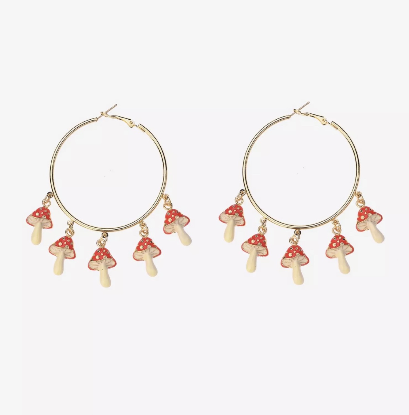 Mushroom Dangle Hoop Earrings - photo 3