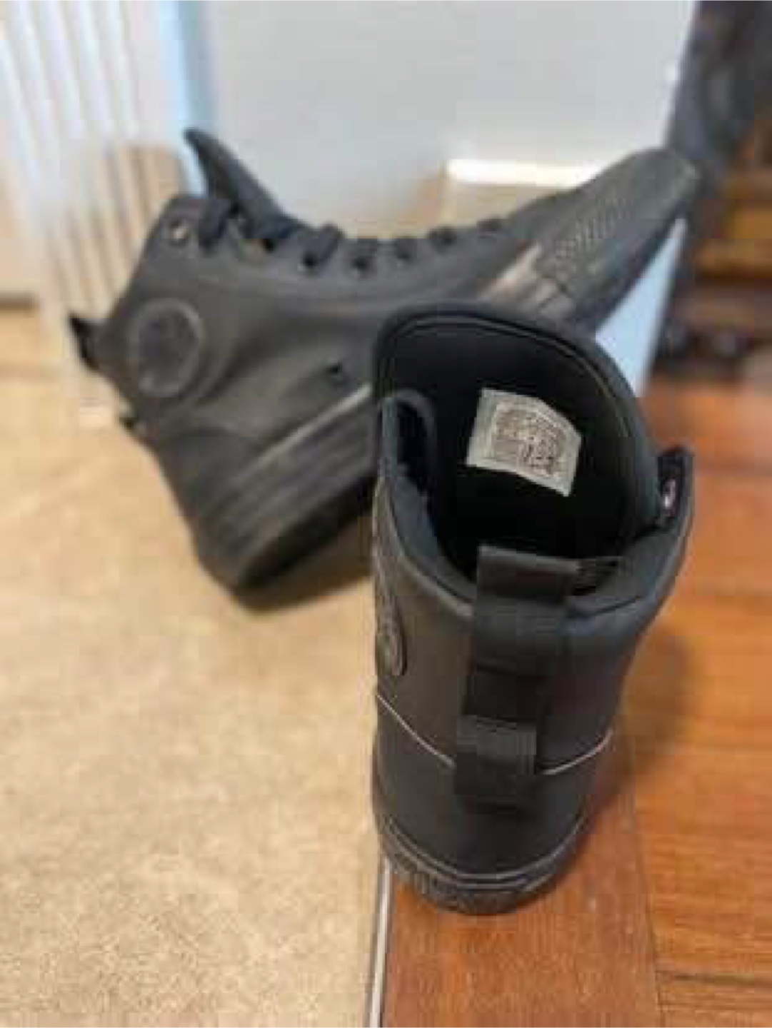 Converse All Star Leather High Top - Black, Size 6 - photo 3