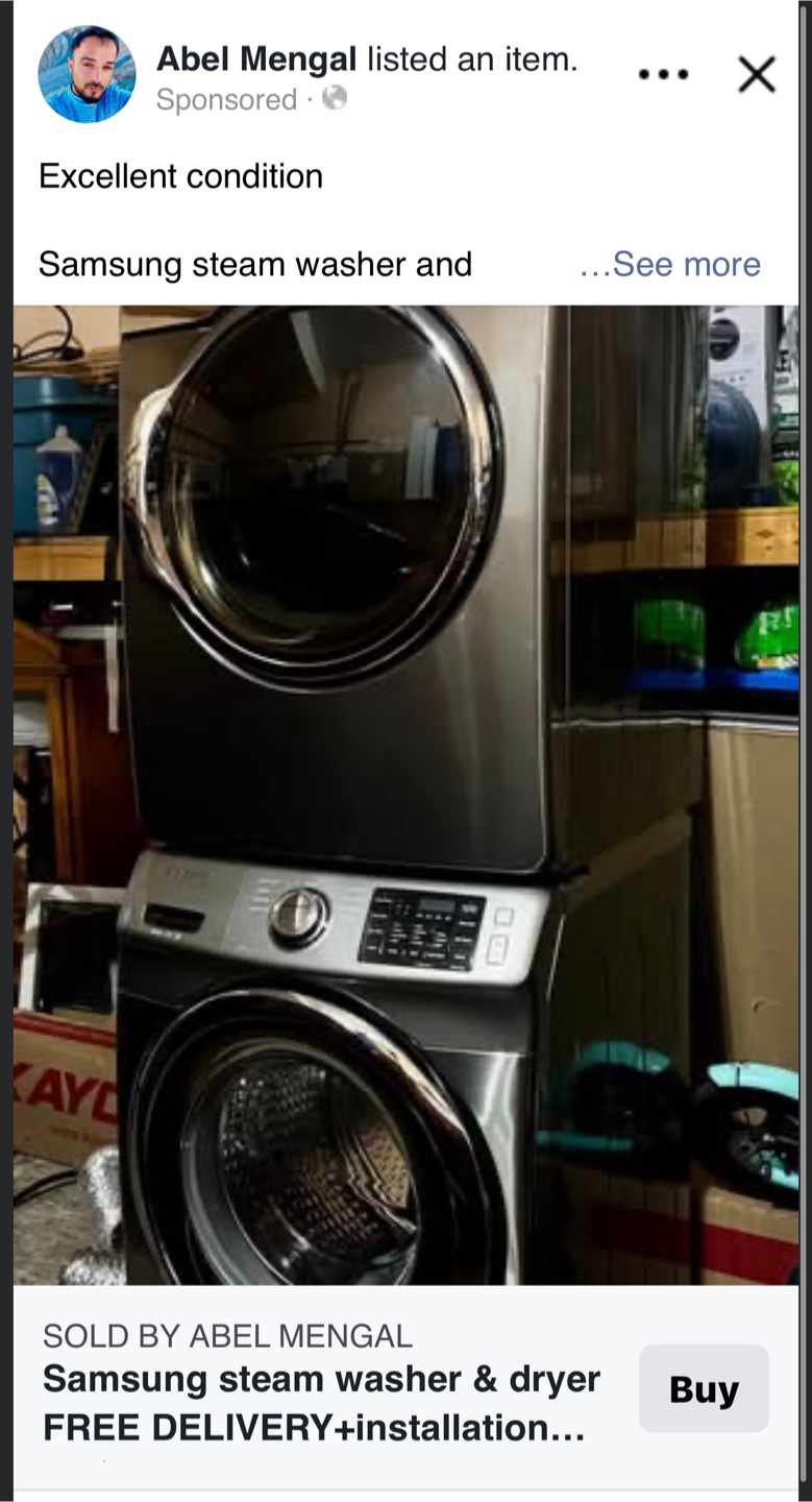 Samsung Steam Washer & Dryer Set free delivery and installation