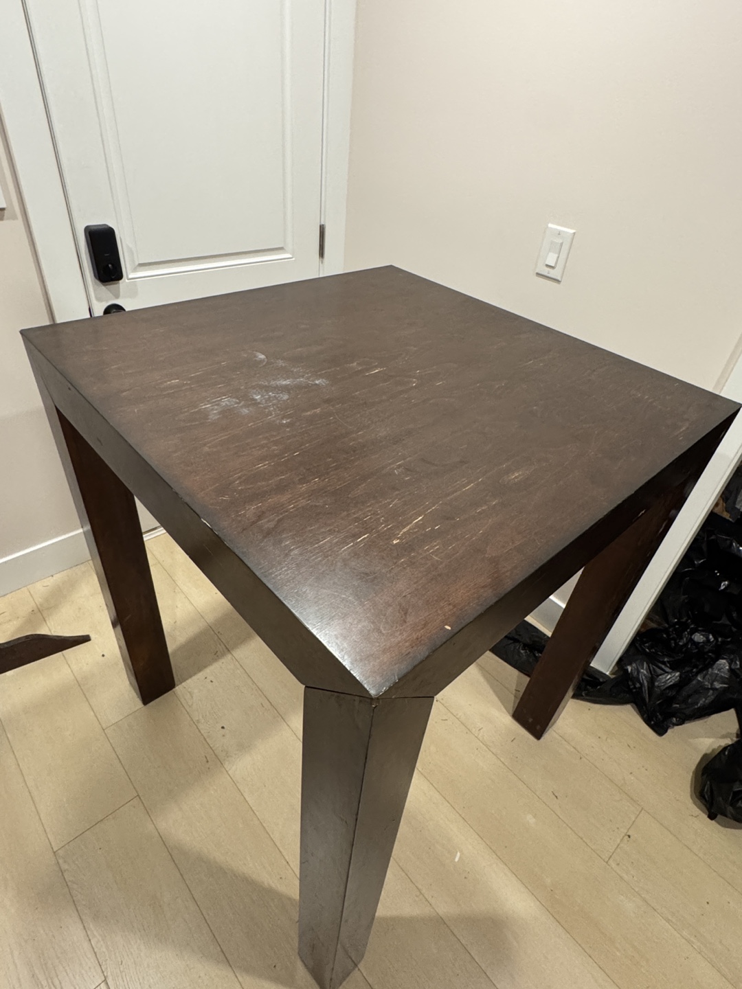 Square Dark Wood high Table - photo 3