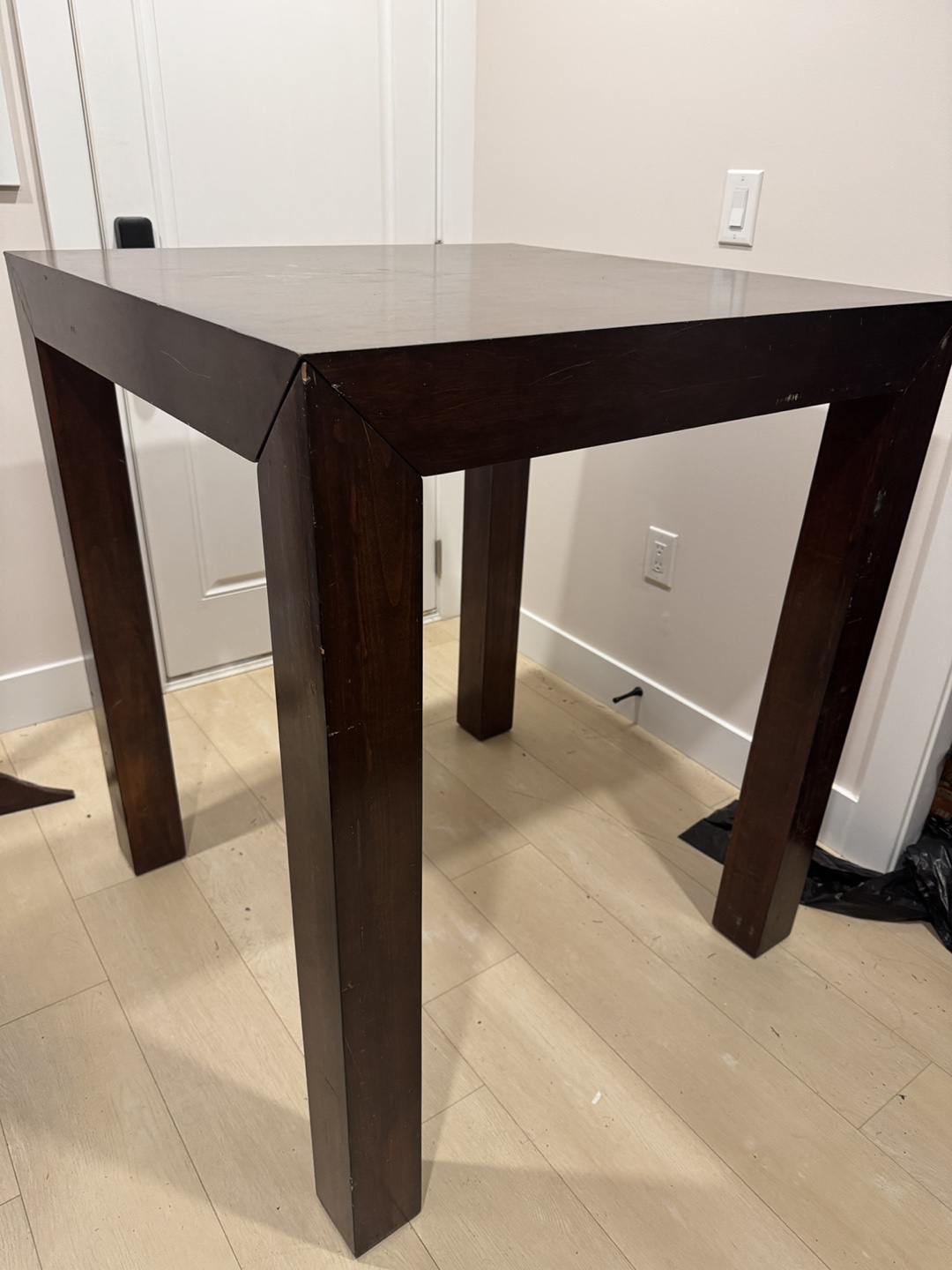 Square Dark Wood high Table - photo 2