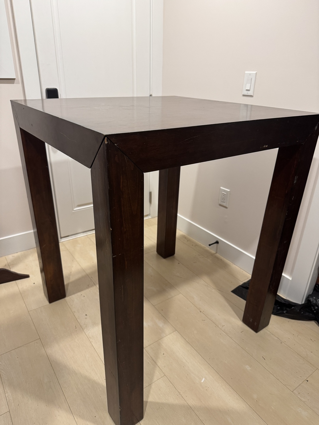 Square Dark Wood high Table