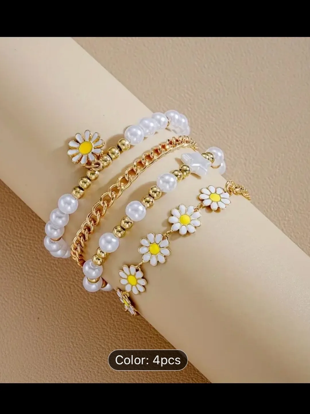 Beach Style Beaded Bracelet Set - 4pcs thumbnail